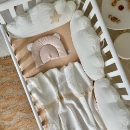 Paturica bebe din muselina cu 4 straturi si dantela, milky (6)